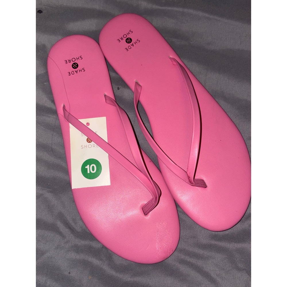 NEW Shade & Shore Women's Pink Cali Thong Flip Flop Sandals, Size 10